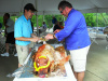 Chef Mike serving the hog